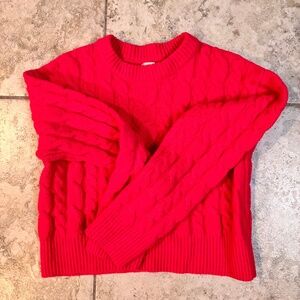 A New Day Bright Pink Women’s Cable Knit Sweater